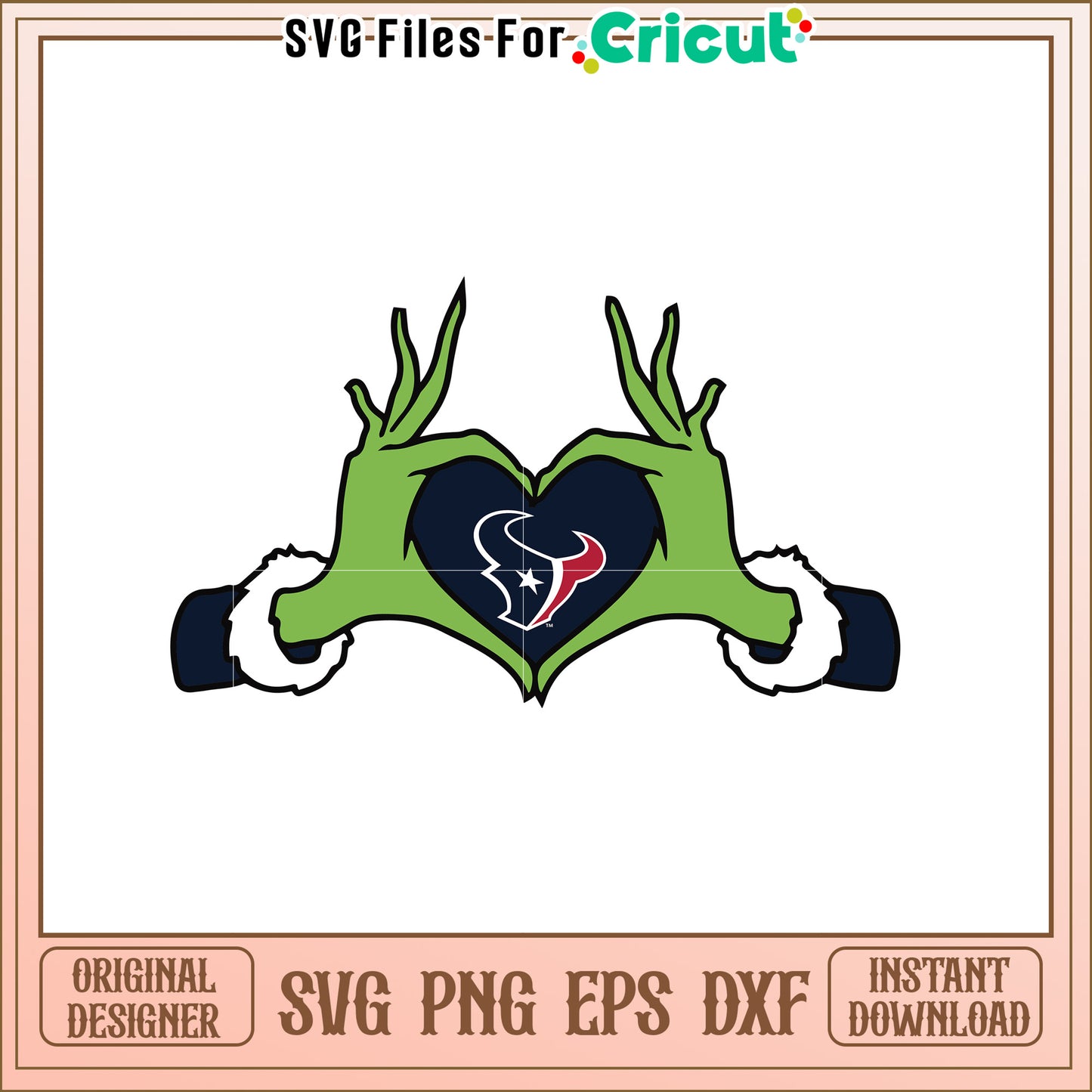 Grinch Loves Texans SVG Design