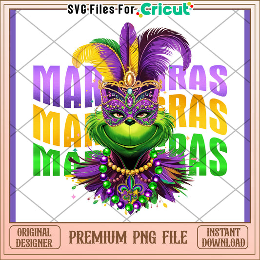 Grinch Mardi Gras PNG Design