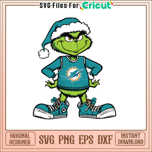 Grinch Miami Dolphins SVG Design