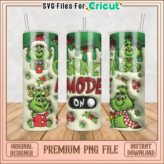 Grinch Mode On PNG Sublimation Design