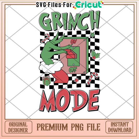 Grinch Mode PNG Christmas Cricut Design