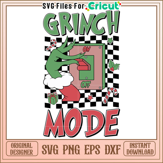 Grinch Mode SVG Cut File Design