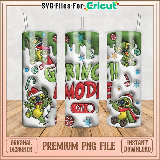 Grinch Mode Stitch PNG Sublimation Design