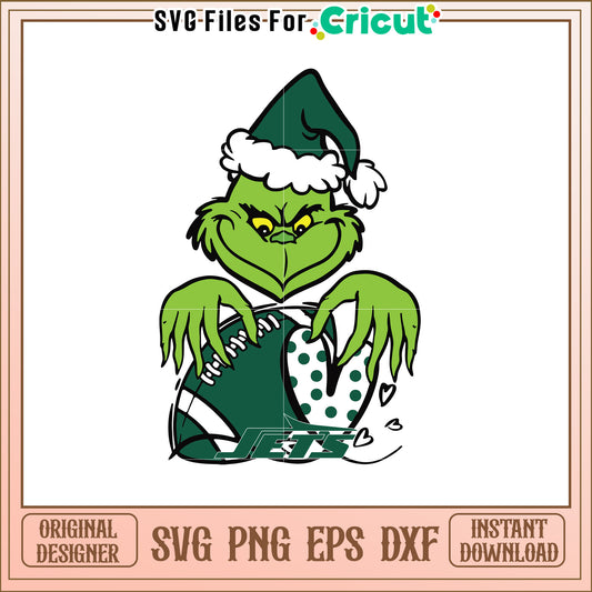 Grinch NY Jets Football SVG
