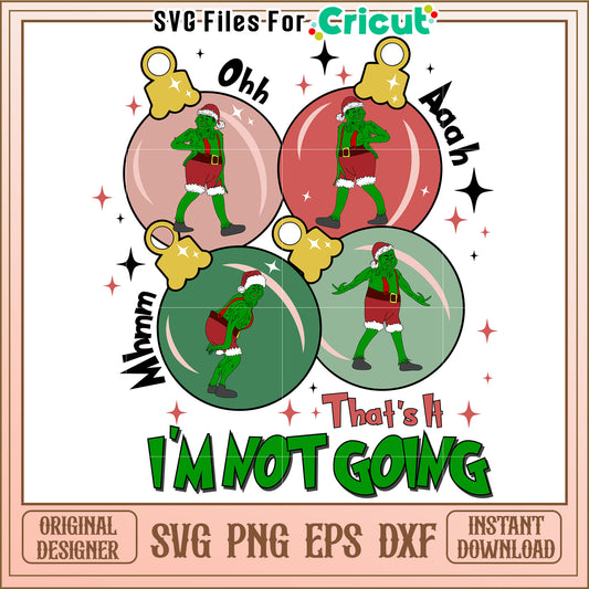 Grinch Ornament SVG Design Instant Download