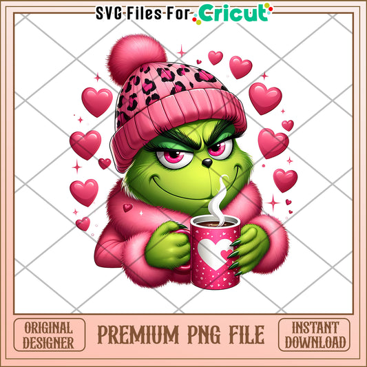 Grinch PNG File Cute Winter Design for Cricut Projects