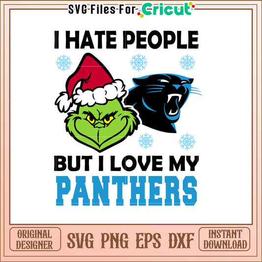 Grinch Panthers Christmas SVG Design