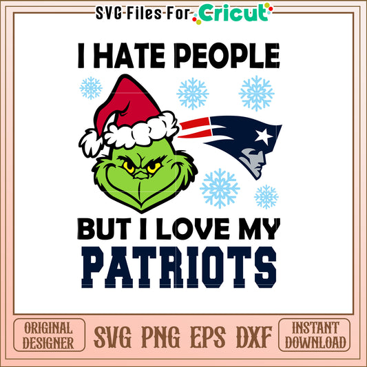 Grinch Patriots Christmas SVG Design