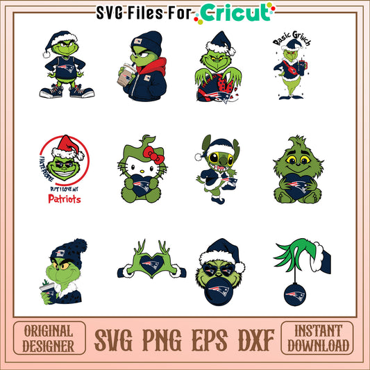 Grinch Patriots SVG Bundle Instant Download
