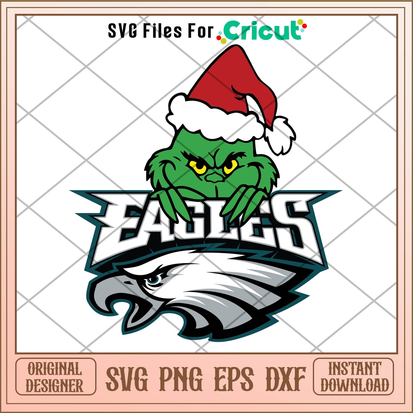 Grinch Philadelphia Eagles Logo Svg, american eagle grinch​ svg