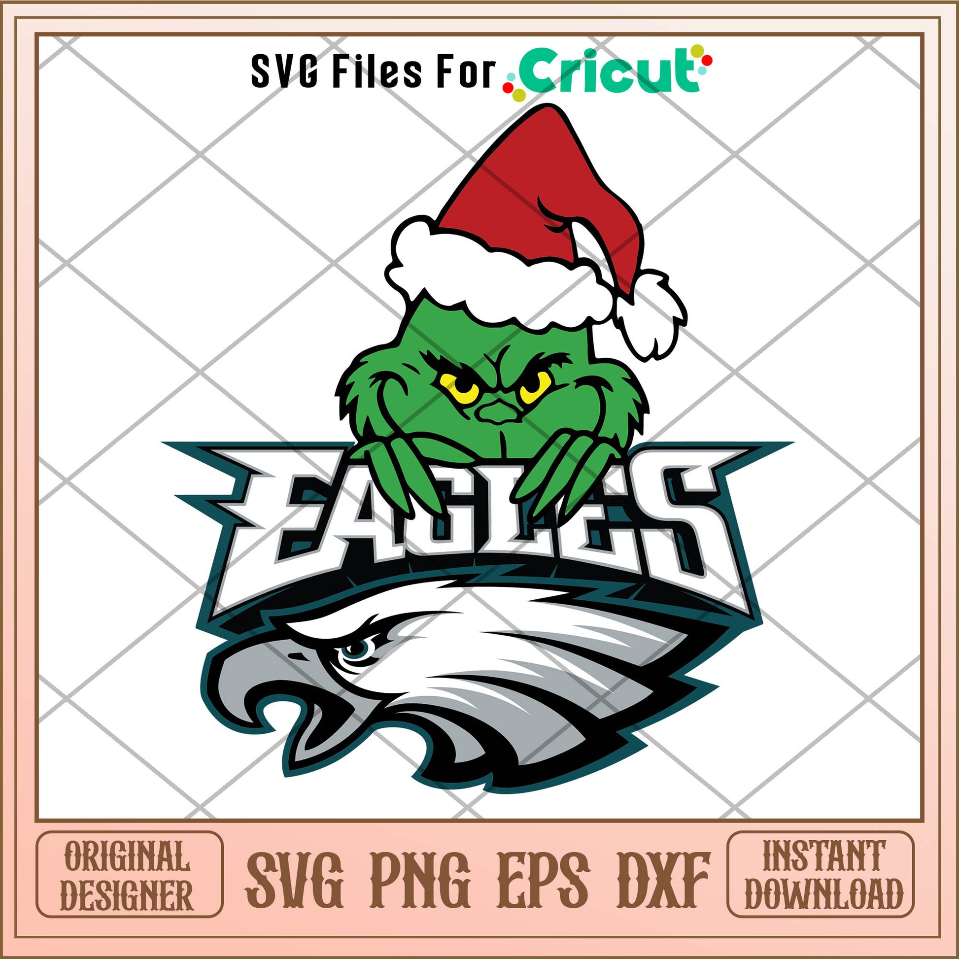 Grinch Philadelphia Eagles Logo Svg, american eagle grinch​ svg