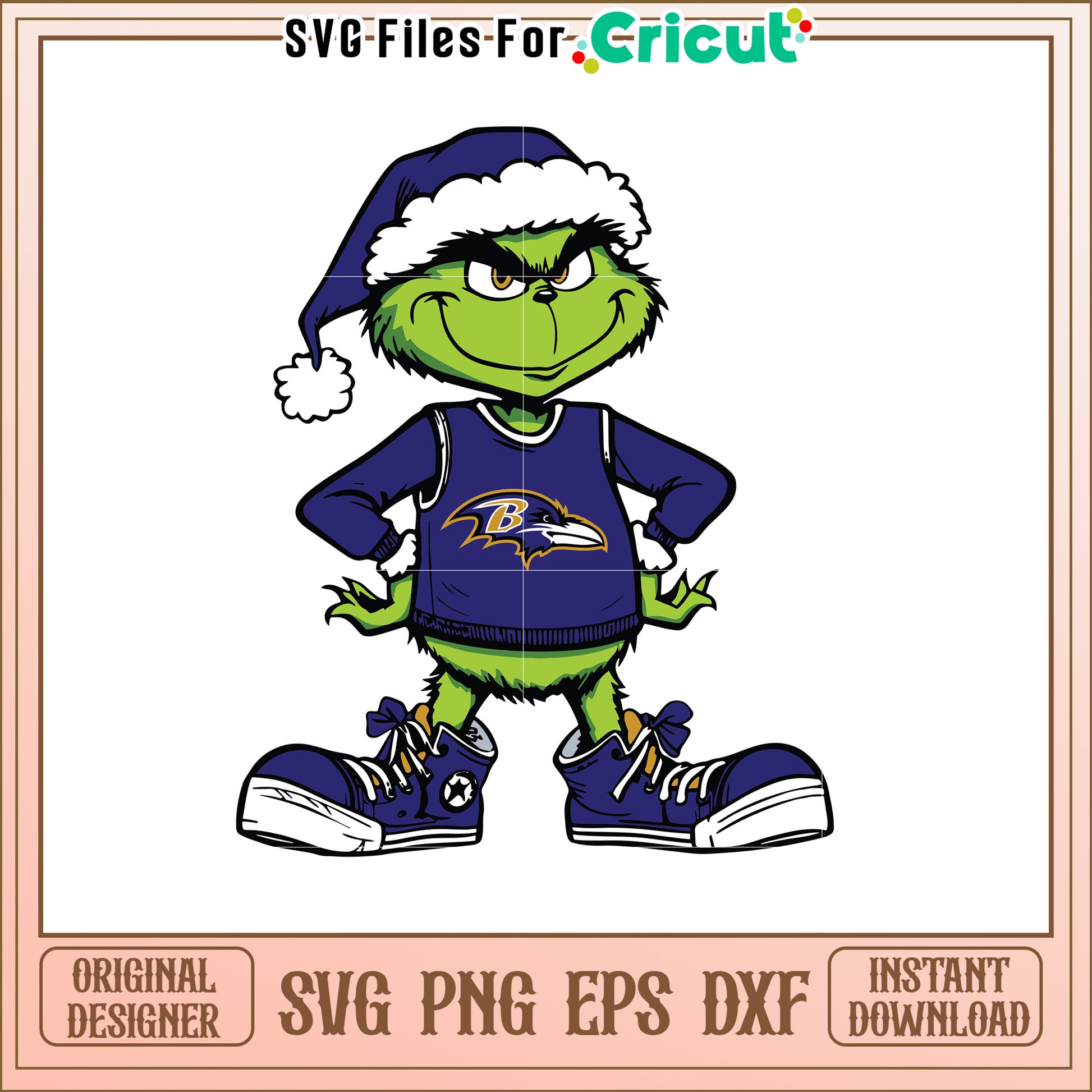 Grinch Ravens Christmas SVG Design