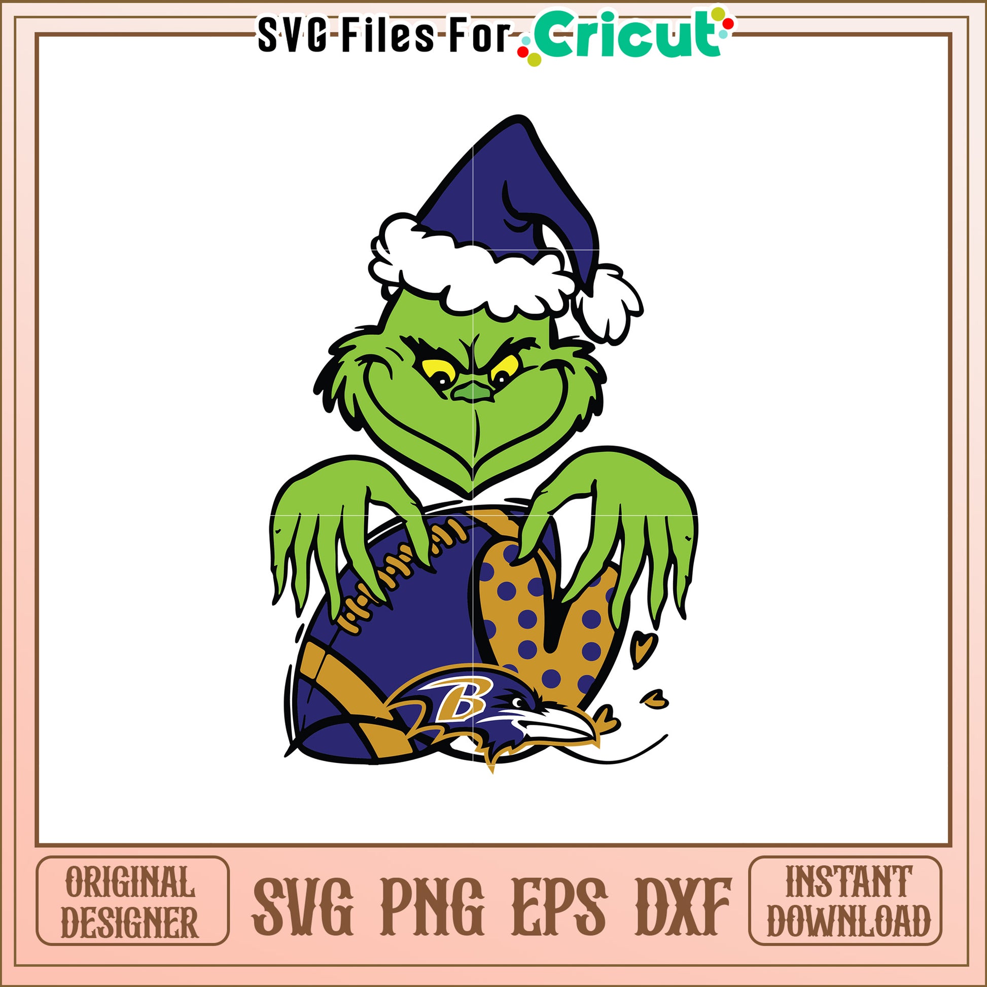 Grinch Ravens Football SVG Design
