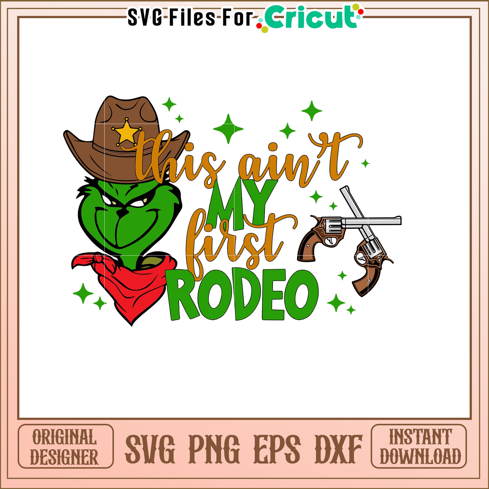 Grinch Rodeo SVG Cowboy Design