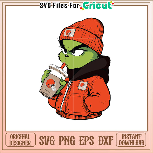 Grinch SVG Design Browns Football Fan