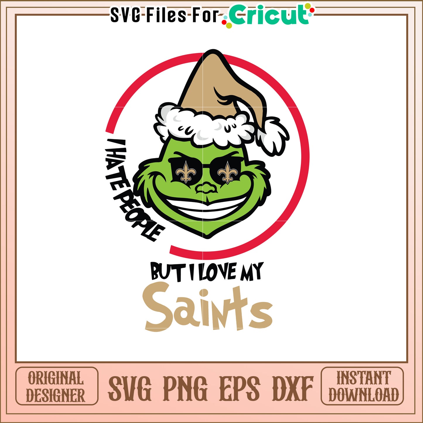 Grinch SVG Design Love for Saints Football Team