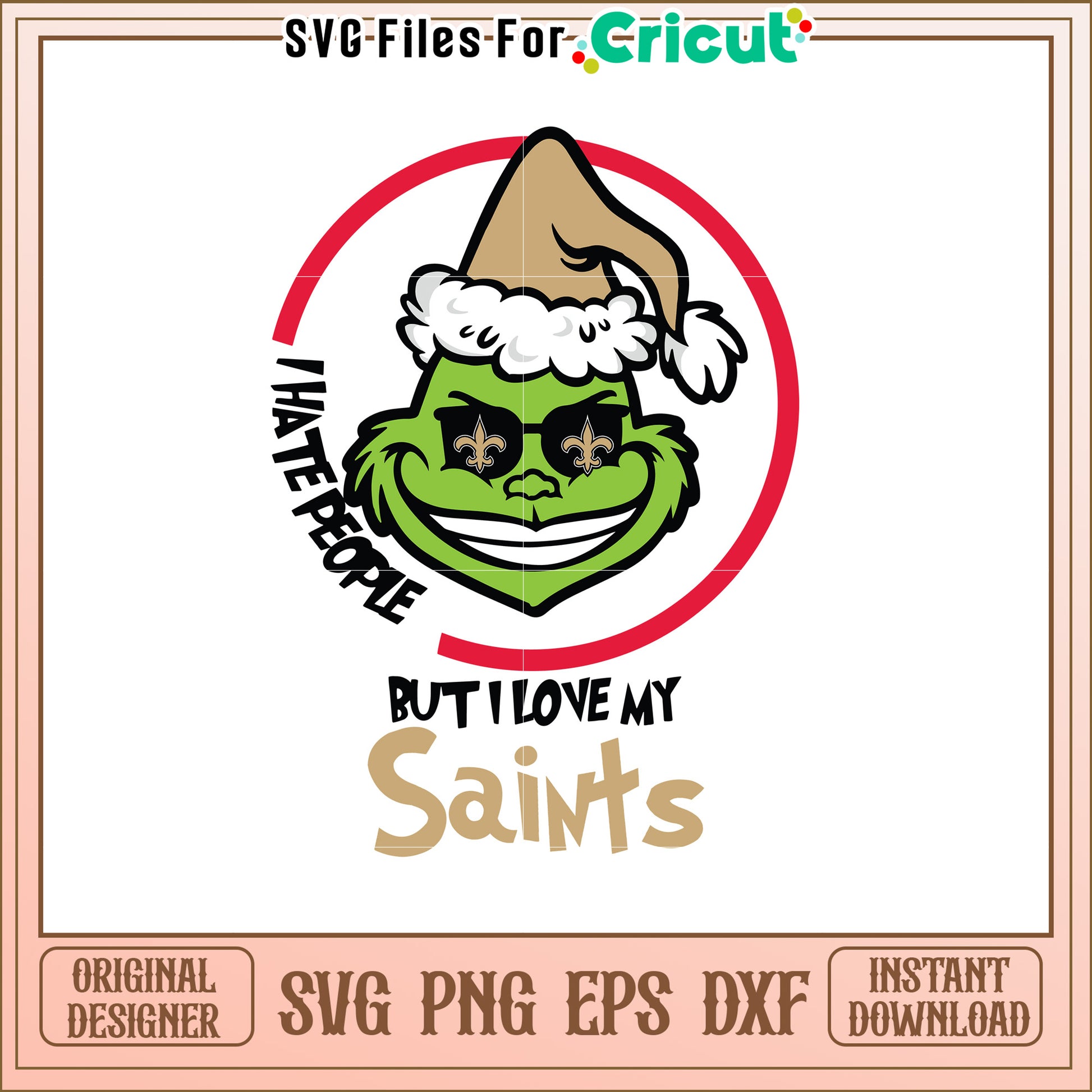 Grinch SVG Design Love for Saints Football Team