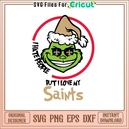 Grinch SVG Design Love for Saints Football Team
