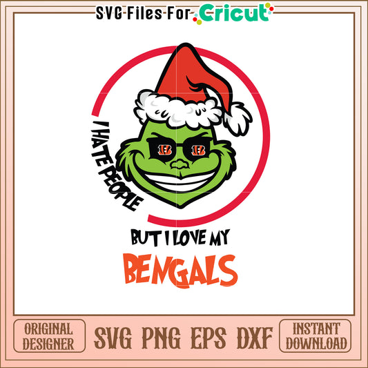 Grinch SVG Design for Bengals Fans Holiday Cheer