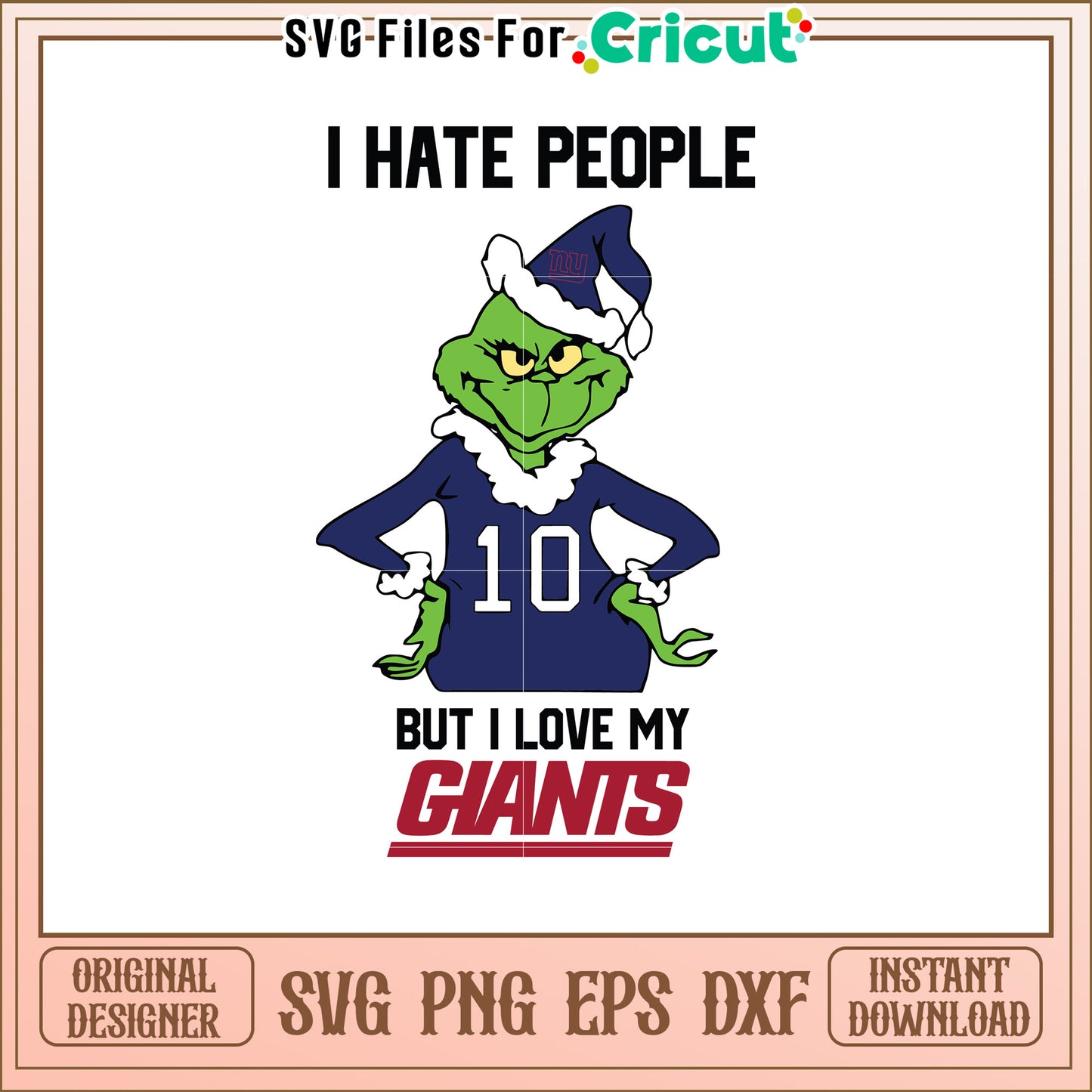 Grinch SVG Design for New York Giants Fans 