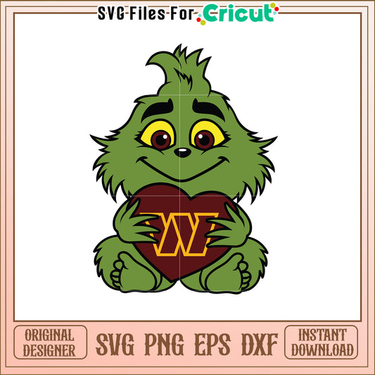 Grinch SVG Design with Heart Graphic