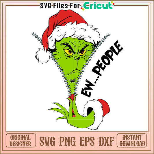 Grinch SVG Zip People Christmas Design