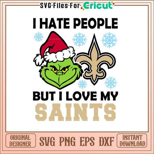 Grinch Saints Christmas SVG Design