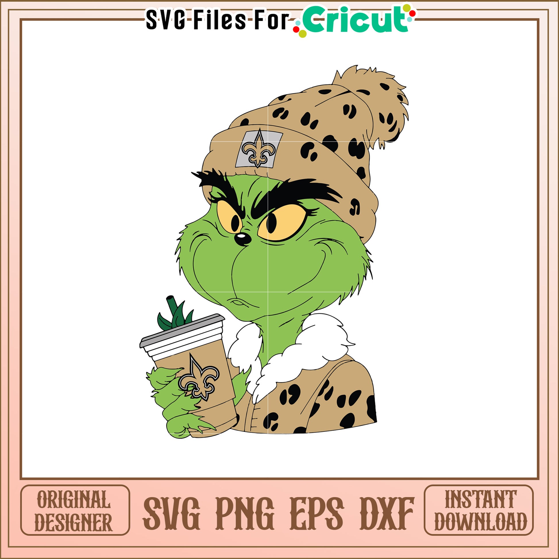 Grinch Saints SVG Coffee Design