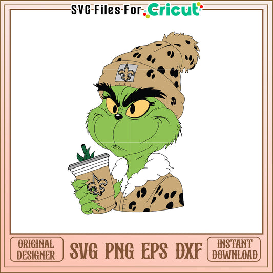 Grinch Saints SVG Coffee Design