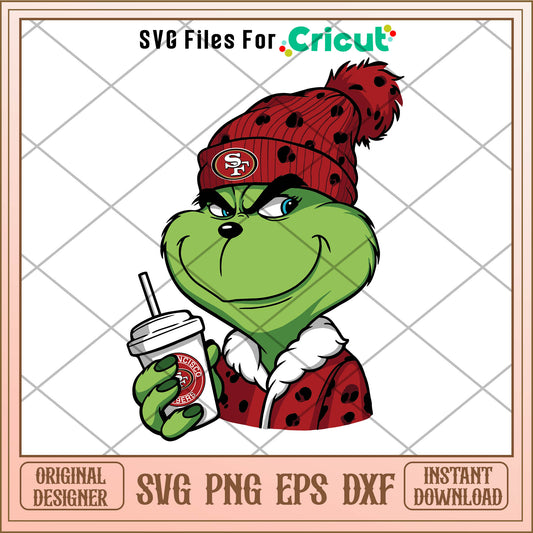Grinch San Francisco 49ers Logo SVG, grinch outfit​ svg