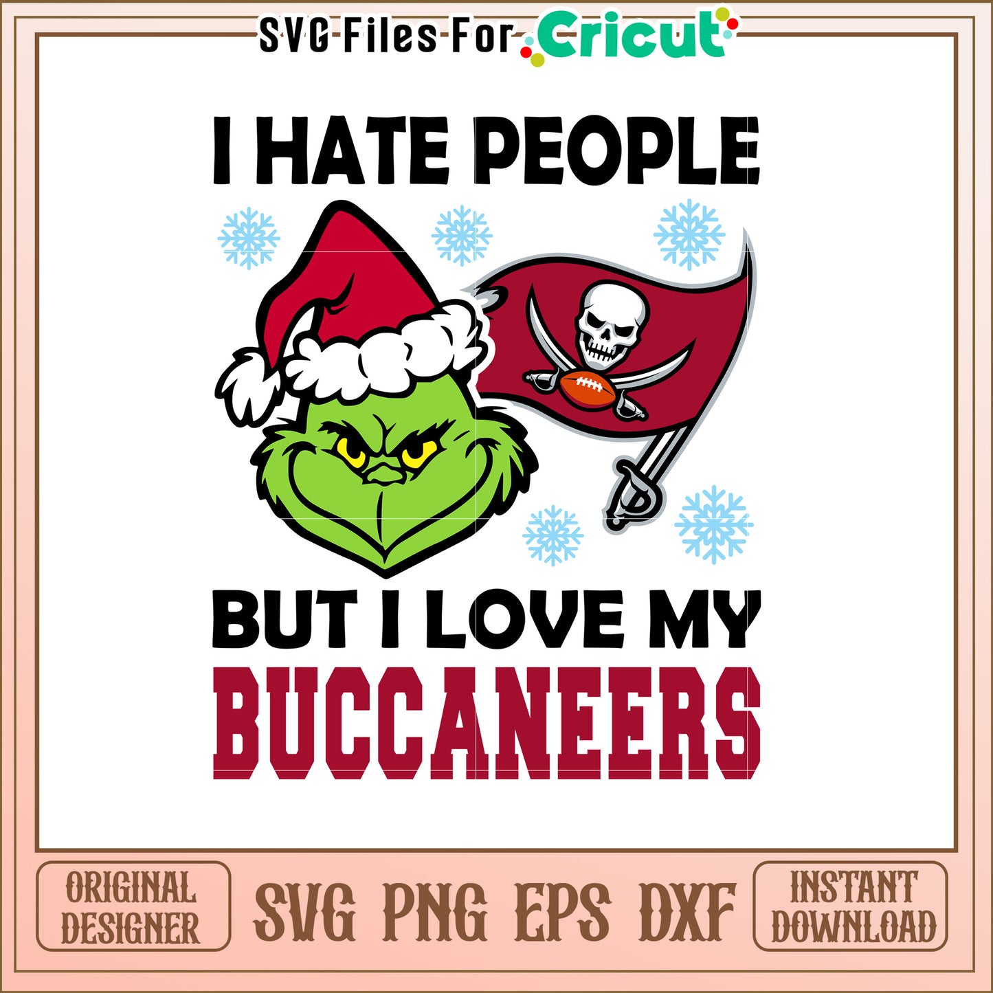 Grinch Santa Buccaneers SVG Holiday Design Art