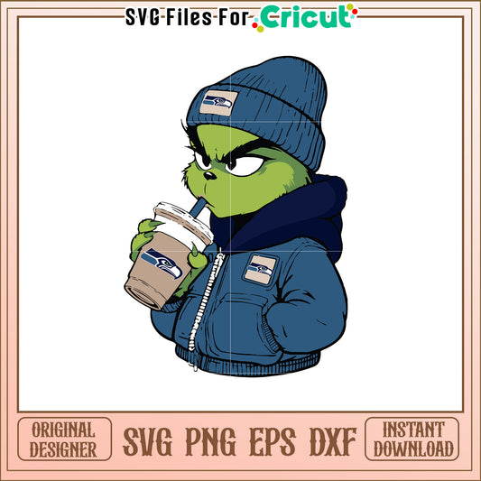 Grinch Seattle Seahawks SVG Design for Fans