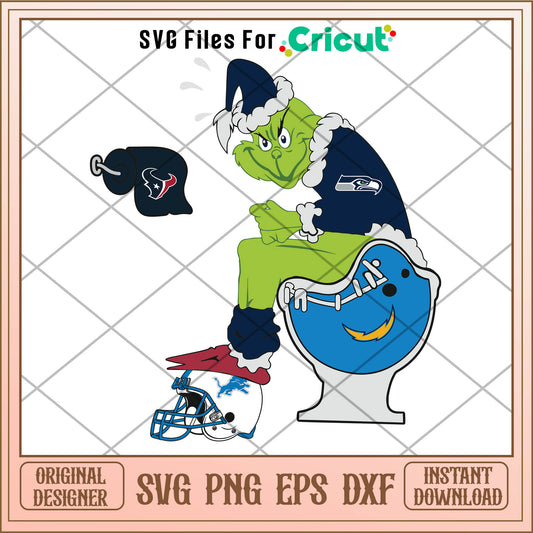 Grinch Seattle Seahawks SVG, seahawks logo svg, football team​ svg
