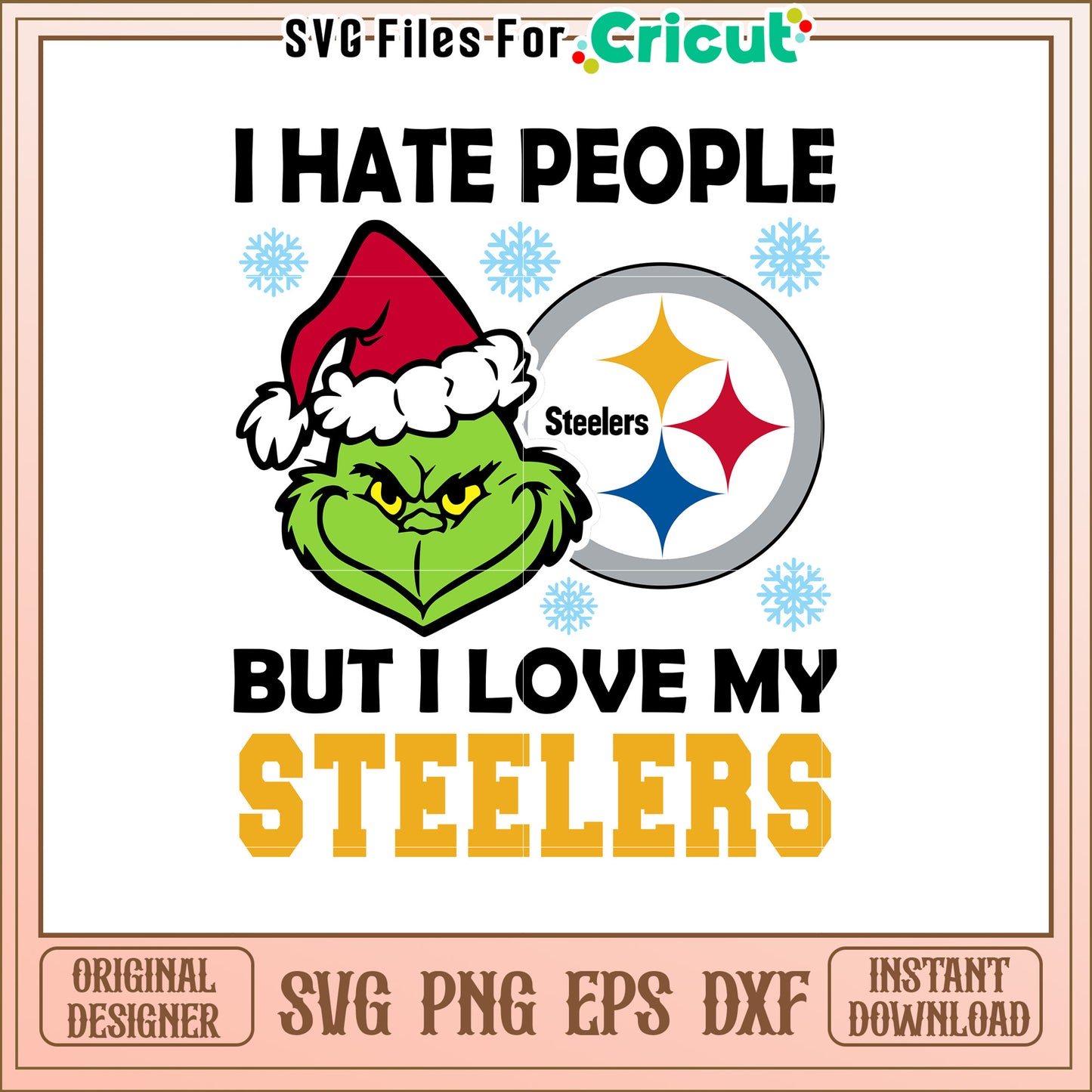 Grinch Steelers Christmas SVG Design