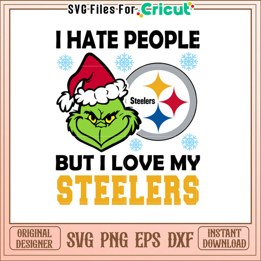 Grinch Steelers Christmas SVG Design