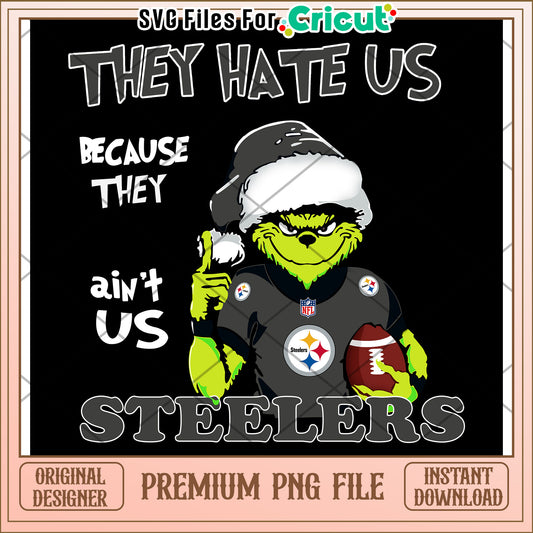 Grinch Steelers PNG design, perfect for holiday crafting projects
