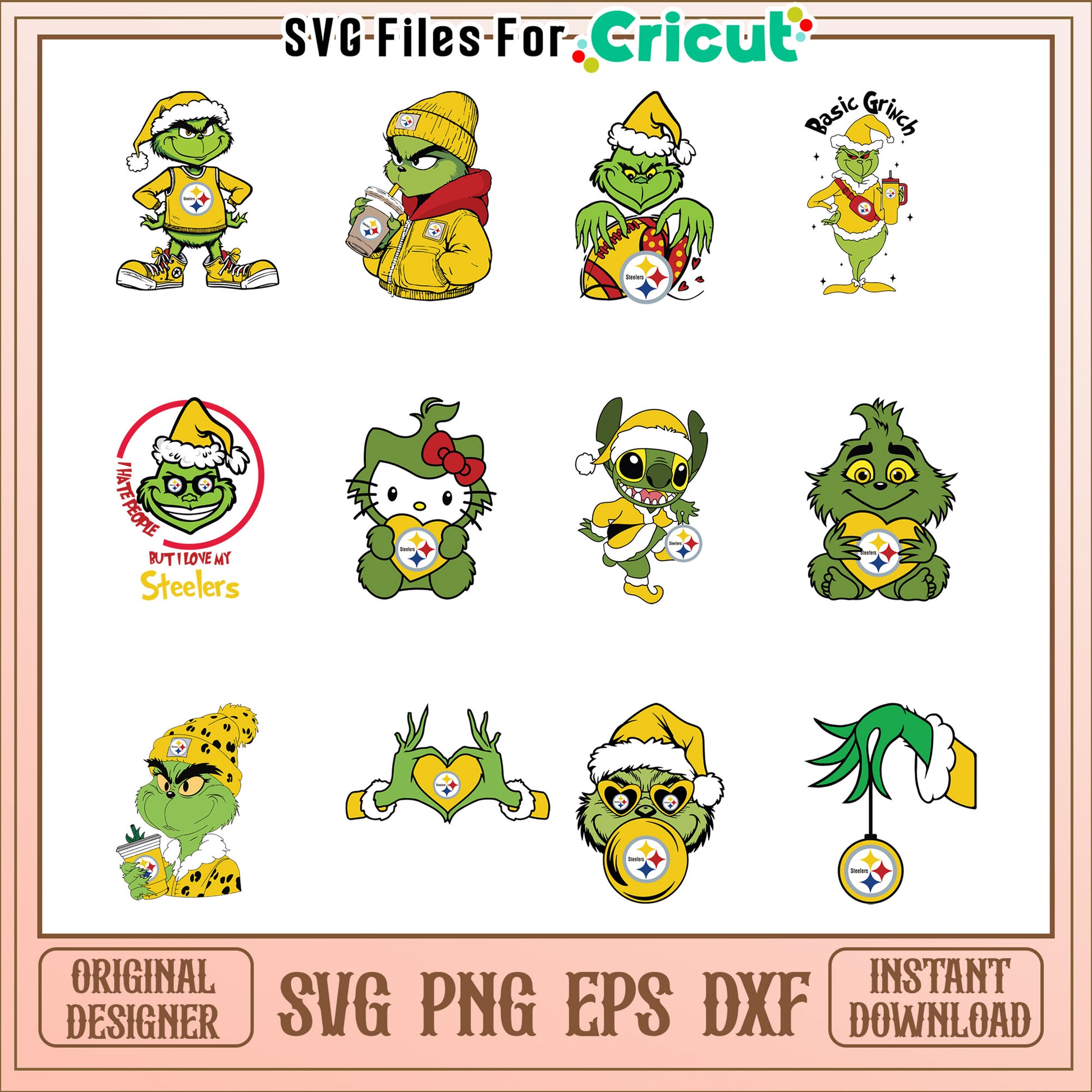 Grinch Steelers SVG Bundle Instant Download