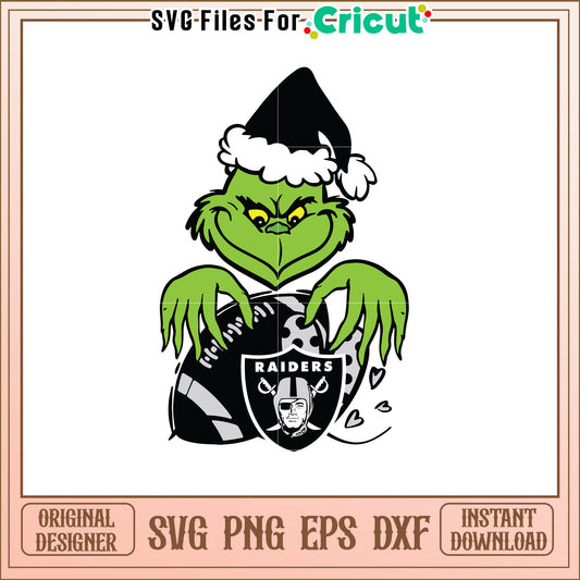 Grinch Styled SVG Design for Raiders Fans Holiday Fun