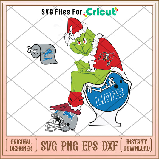 Grinch Tampa Bay Buccaneers And Detroit Lions SVG, detroit lions​ svg