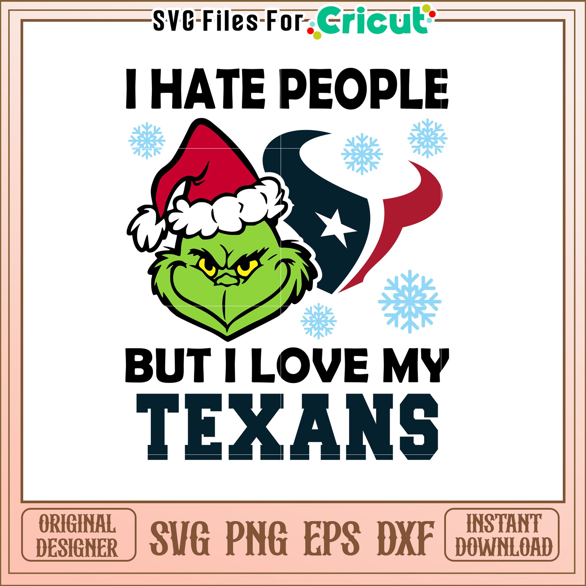 Grinch Texans Christmas SVG Design