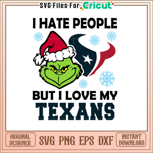 Grinch Texans Christmas SVG Design