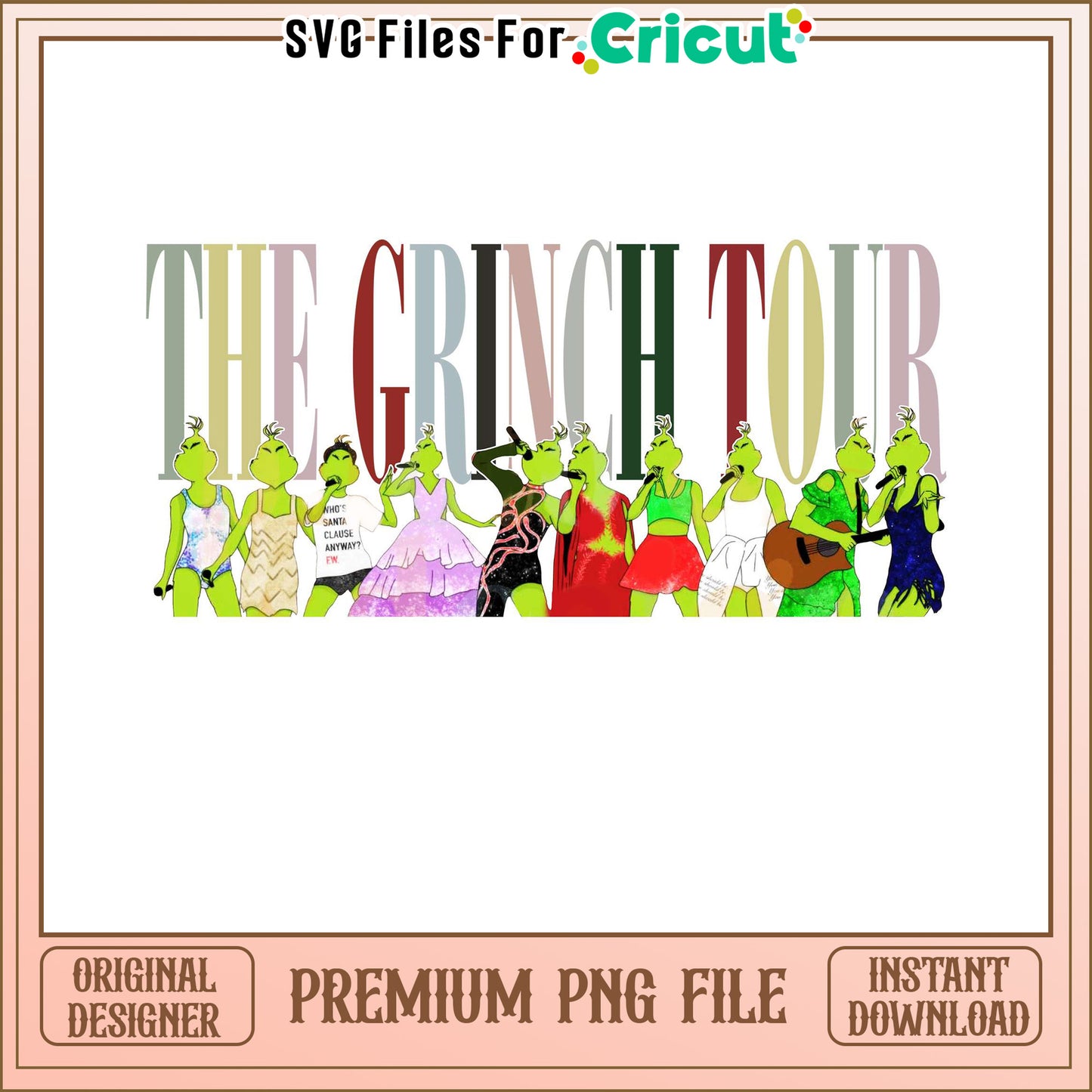 Grinch Tour PNG Design for Cricut, Perfect for Holiday Crafts