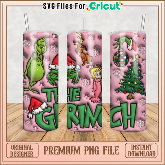 Grinch Tumbler Design PNG File for Cricut Instant Download Gift