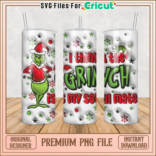 Grinch Tumbler Design PNG for Holiday Gifts and Crafts Download