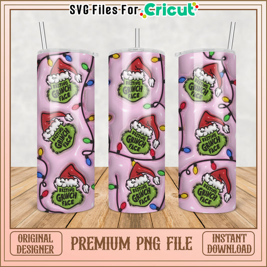 Grinch Tumbler PNG Christmas Sublimation Design