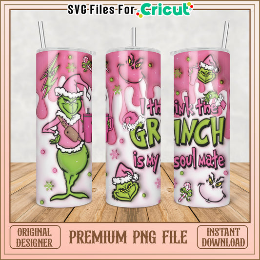 Grinch Tumbler PNG Design Instant Download