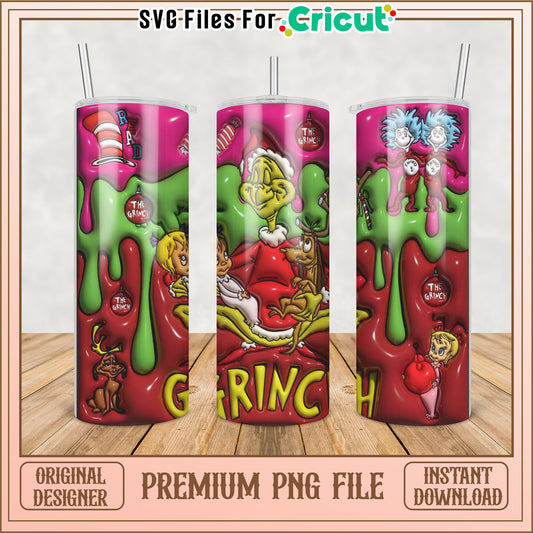 Grinch Tumbler PNG Design Perfect for Cricut Projects Download Now