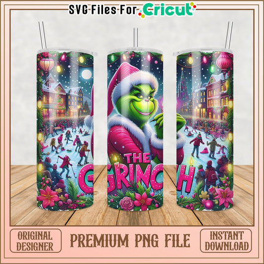 Grinch Tumbler PNG Download for Cricut Holiday Crafting Fun