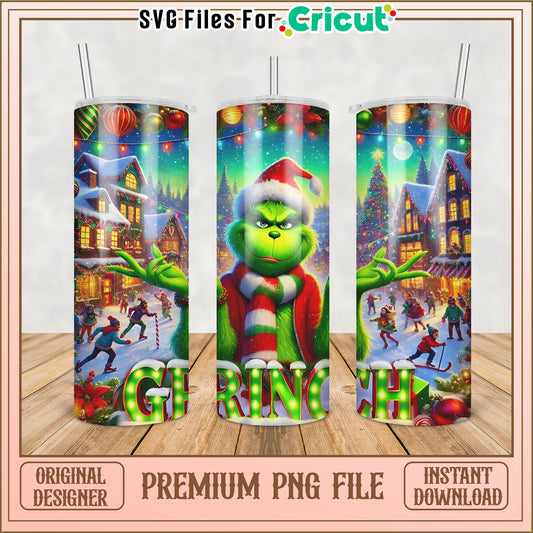 Grinch Tumbler PNG File Christmas Holiday Designs for Cricut