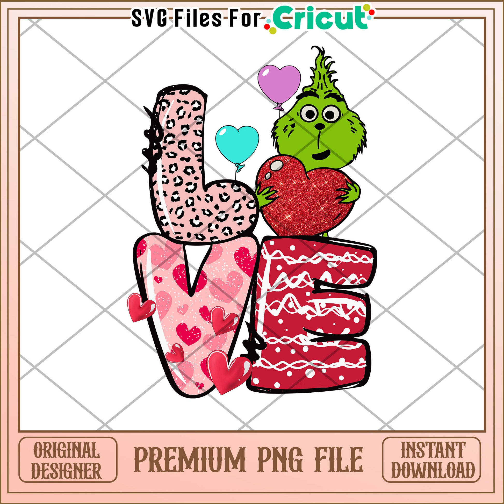 Grinch Valentine Love PNG File